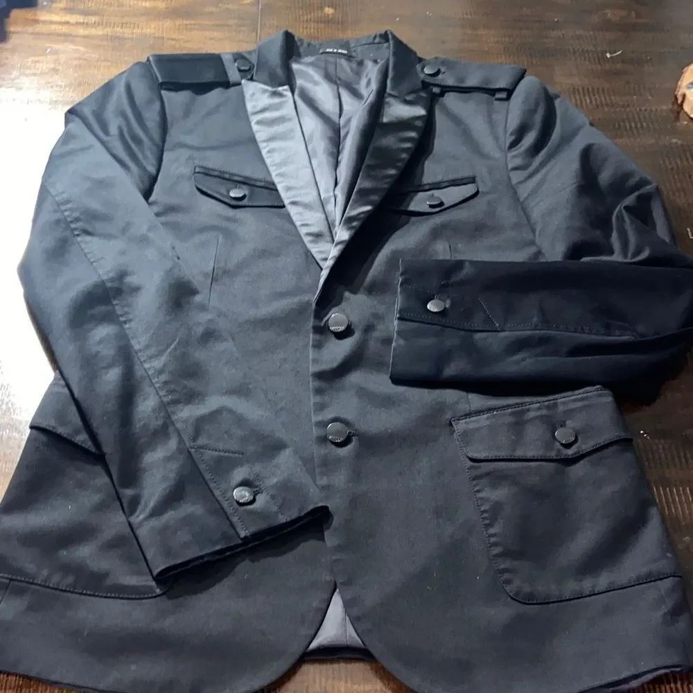 Express Men’s Black Military Tuxedo Style Blazer 42L